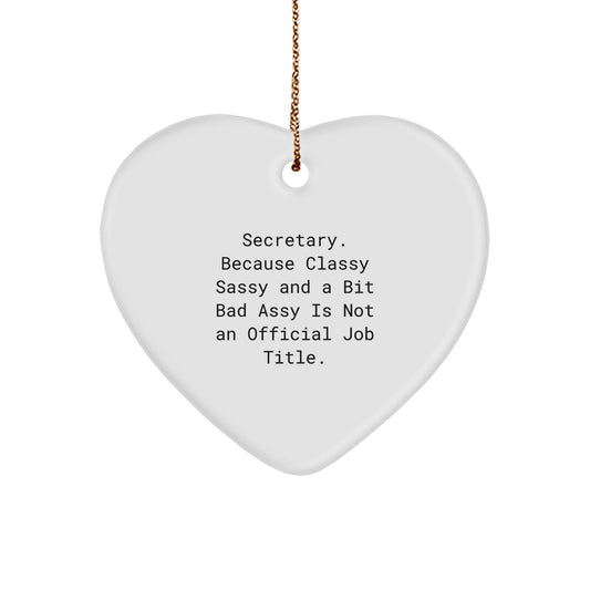 Funny Secretary Heart Ornament Gifts from Friends Family Coworkers Men Women Christmas Unique - The Buy Boom