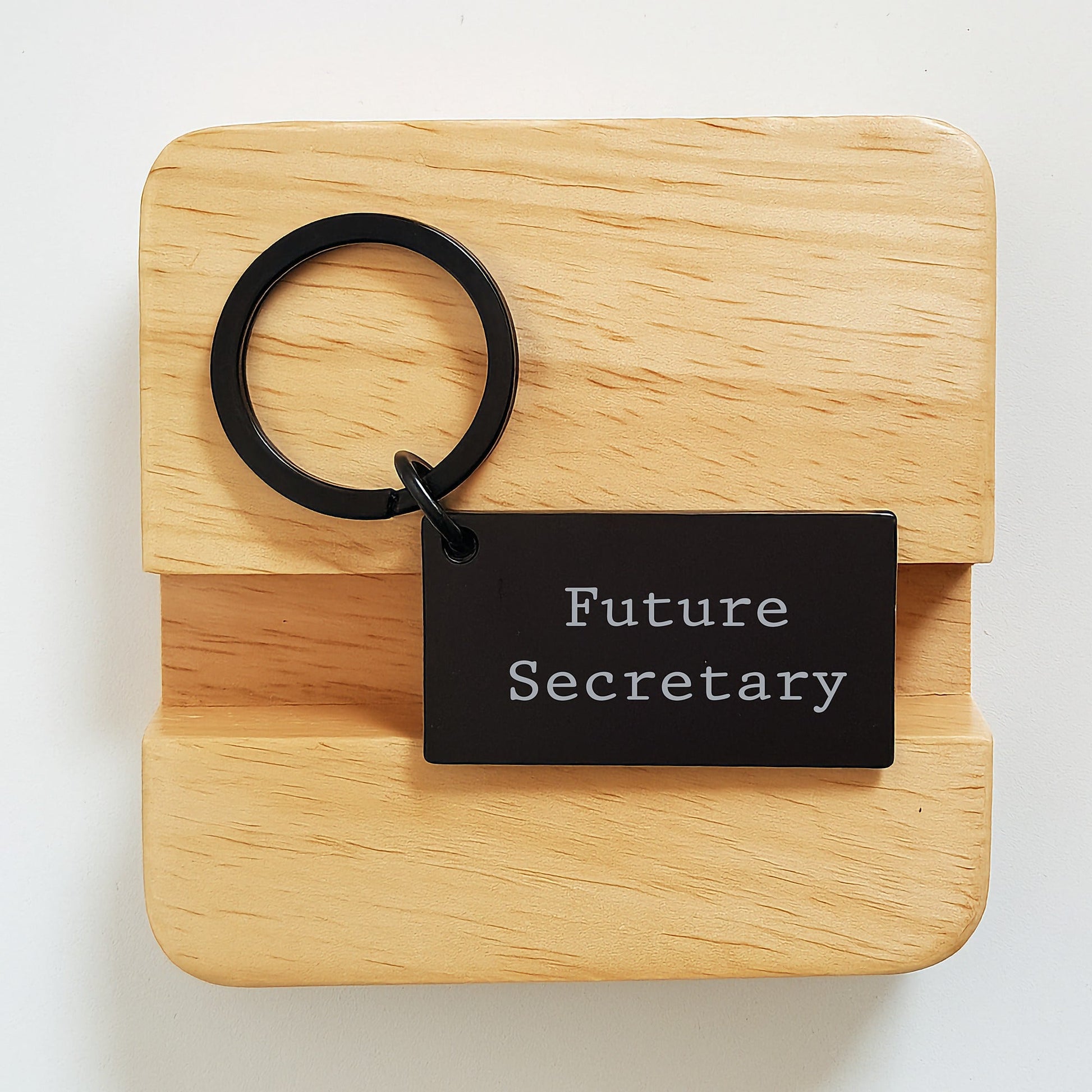 Funny Secretary Keychain, Gifts from Friends and Family to Future Secretary, Inspirational Quote Keychain, Black Stainless Steel, 1.57 x 0.87 inches - The Buy Boom
