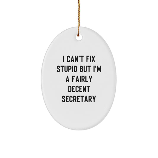 Funny Secretary Oval Ornament Gifts from Friends for Christmas Unique Secretary Desk Decoration Oval Shaped MDF with Sublimation Printing - The Buy Boom