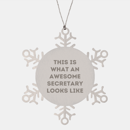 Funny Secretary Snowflake Ornament Gifts from Friends to Awesome Secretaries for Christmas - The Buy Boom