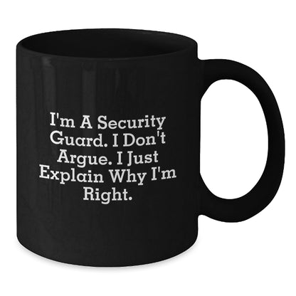Funny Security Guard Gifts from Friends for Christmas Unique Black Coffee Mugs with Security Guard Quote - The Buy Boom