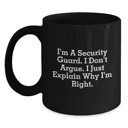 Funny Security Guard Gifts from Friends for Christmas Unique Black Coffee Mugs with Security Guard Quote - The Buy Boom