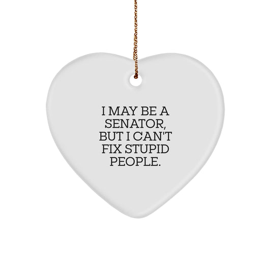 Funny Senator Gifts for Friends, Unique Christmas Decorations with I May Be A Senator Heart Ornament, Great Presents for Senator Men Women Family - The Buy Boom