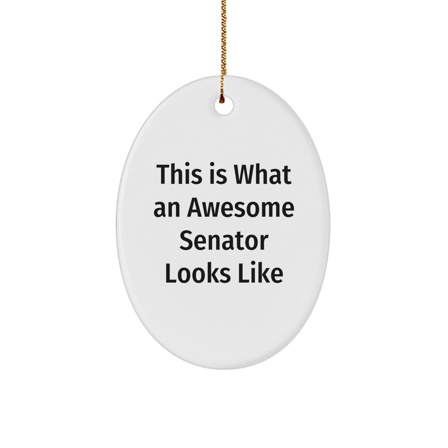 Funny Senator Gifts for Men, Oval Ornament This Is What An Awesome Senator Looks Like, Christmas Unique Gifts from Friends - The Buy Boom