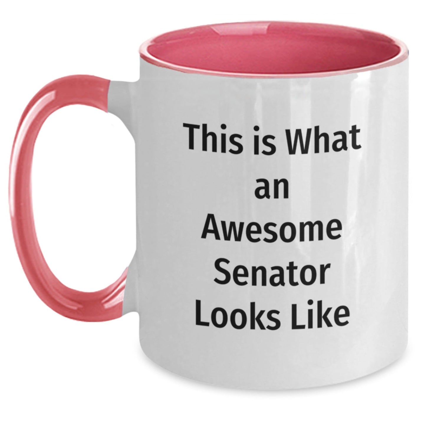 Funny Senator Gifts - 'This Is What An Awesome Senator Looks Like' Two Tone Coffee Mug for Senator, Men, Women, or Friends - Unique Graduation Gift for Him or Her - The Buy Boom