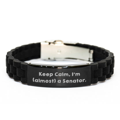 Funny Senator Glide lock Clasp Bracelet Gifts for Men Keep Calm, I'm (almost) A Senator. - Graduation Unique Gifts from Friends - The Buy Boom