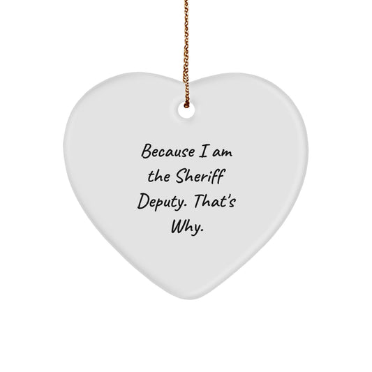 Funny Sheriff Deputy Heart Ornament Gifts from Family for Sheriff Deputy Deputy Christmas Unique Gifts - The Buy Boom