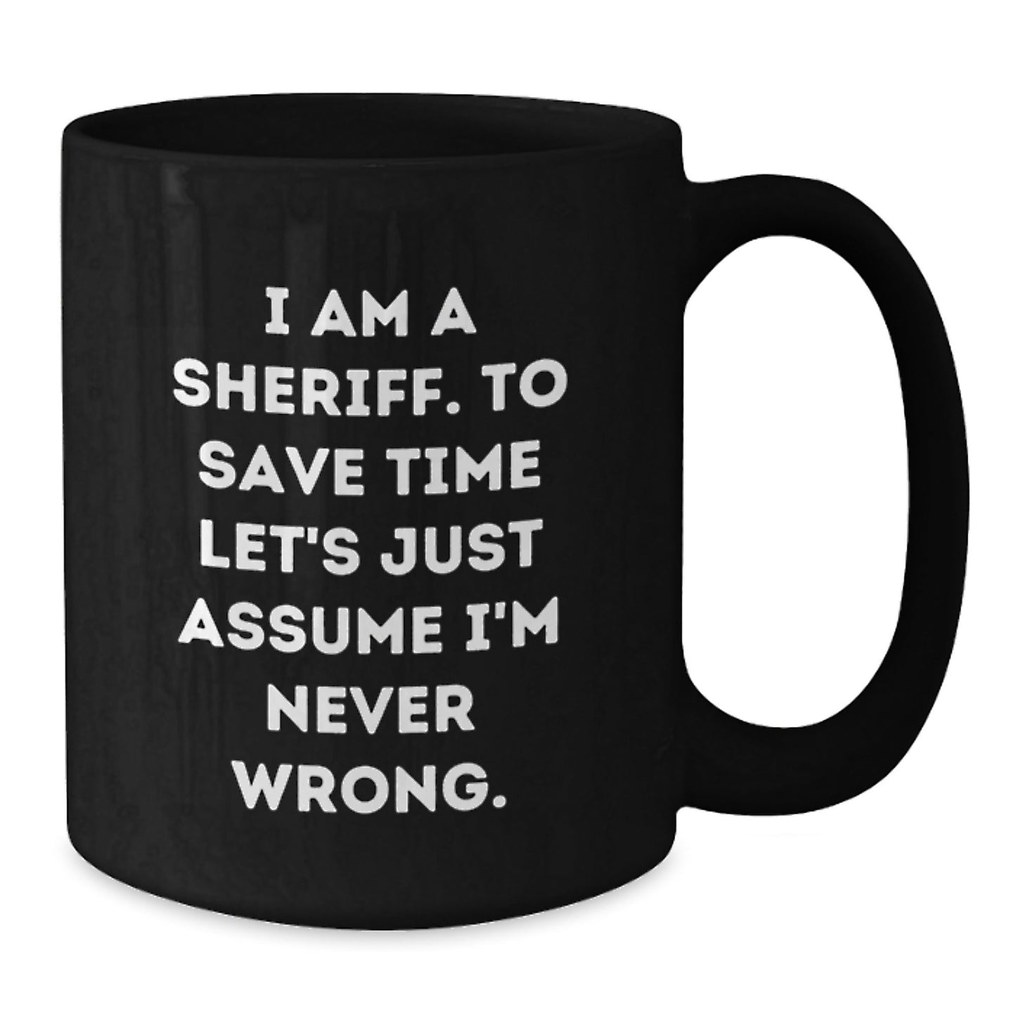 Funny Sheriff Gift, Sheriff Black Coffee Mug, Christmas Unique Gifts from Men to Sheriff Friends and Family - The Buy Boom