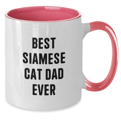 Funny Siamese Cat Dad Gifts from Friends for Him Best Siamese Cat Dad Ever Two Tone Coffee Mugs - The Buy Boom