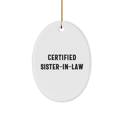 Funny Sister - in - law Gifts from Men to Sister - in - law, Oval Ornament for Christmas - The Buy Boom