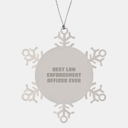 Funny Snowflake Ornament for Law Enforcement Officer Gifts, Best Law Enforcement Officer Ever, Christmas Unique Gifts from Family to Men, Women, Coworkers - The Buy Boom
