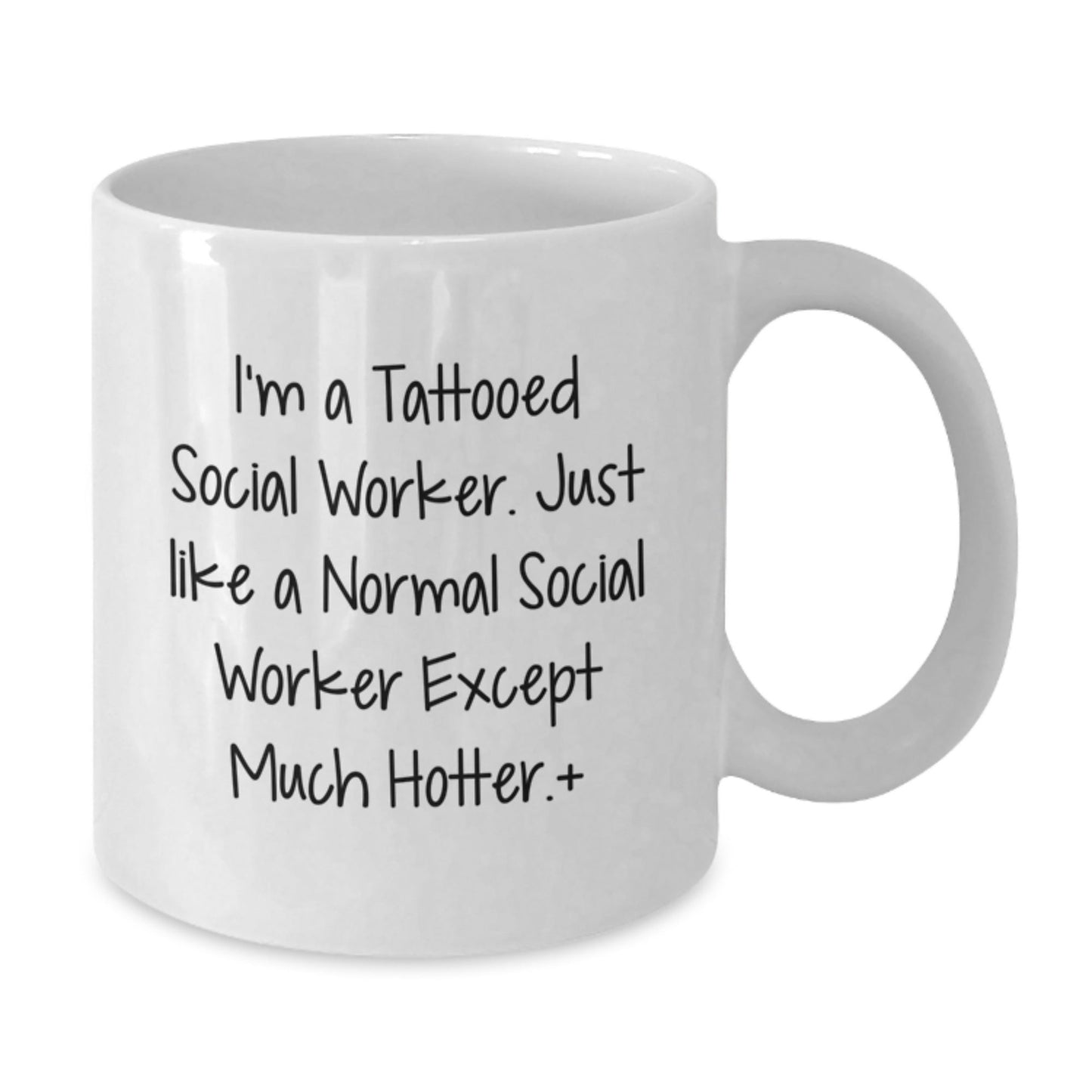 Funny Social Worker Gifts for Men, Christmas Unique Gifts from Friends, White Coffee Mugs with I'm A Tattooed Social Worker Quote, Inspired by Normal Social Workers - The Buy Boom