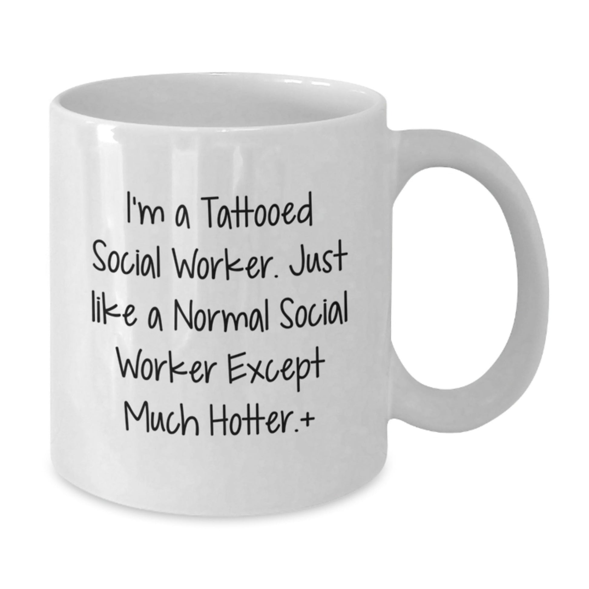 Funny Social Worker Gifts for Men, Christmas Unique Gifts from Friends, White Coffee Mugs with I'm A Tattooed Social Worker Quote, Inspired by Normal Social Workers - The Buy Boom
