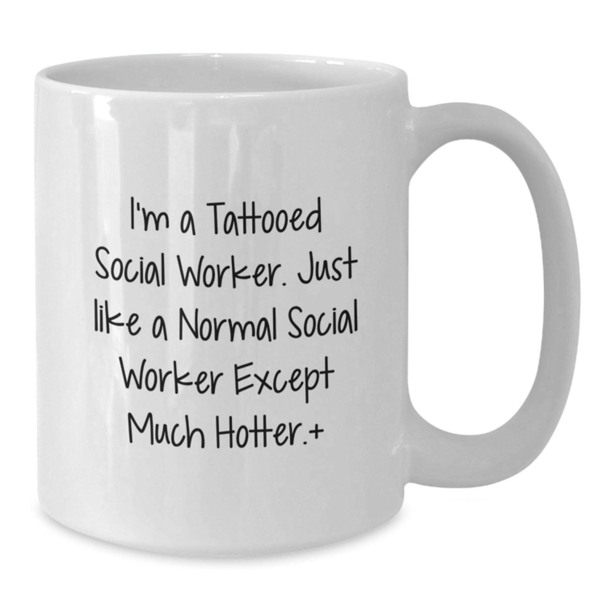 Funny Social Worker Gifts for Men, Christmas Unique Gifts from Friends, White Coffee Mugs with I'm A Tattooed Social Worker Quote, Inspired by Normal Social Workers - The Buy Boom