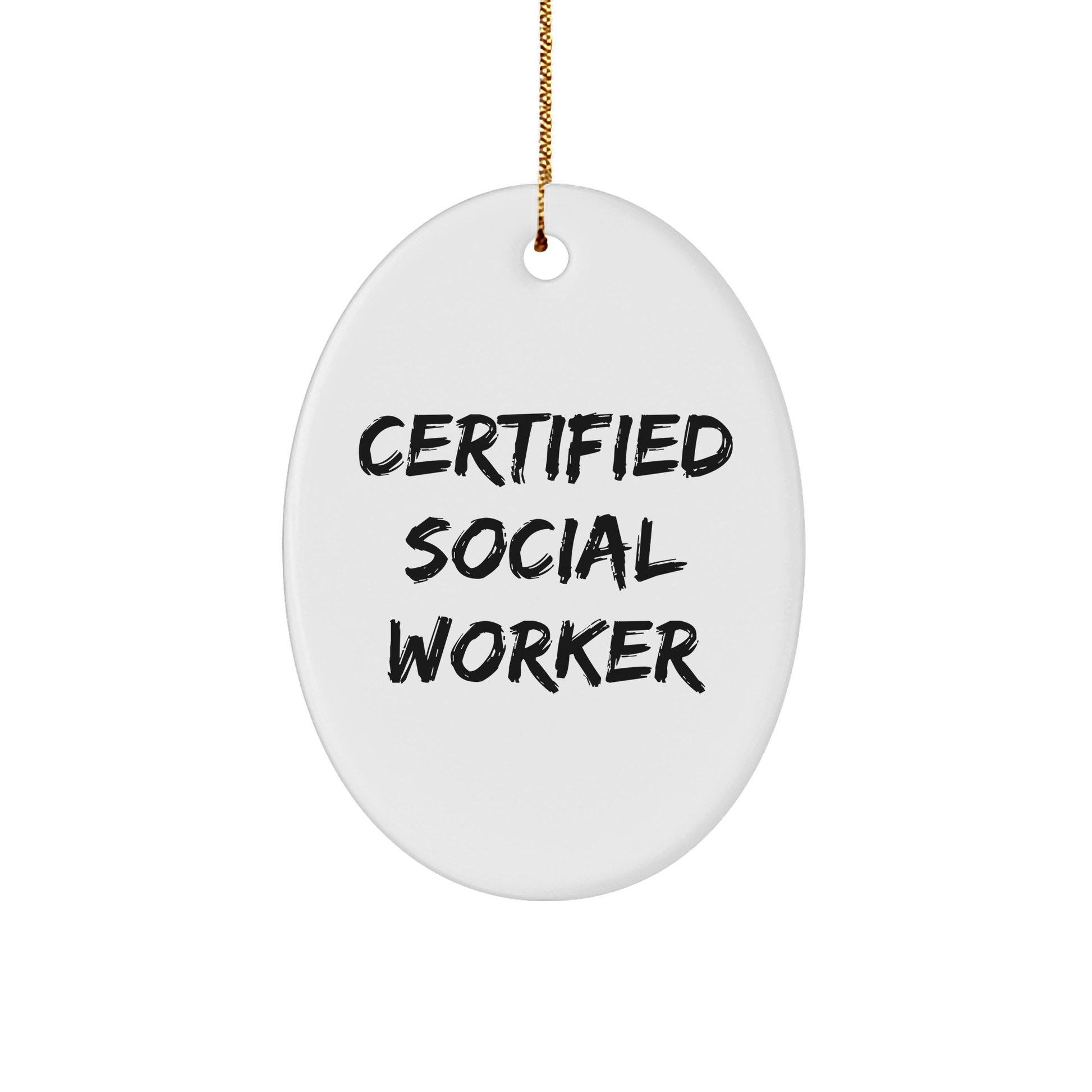 Funny Social Worker Gifts from Friends, Gifts for Social Workers, Certified Social Worker Ornament, Christmas Unique Oval Shaped - The Buy Boom