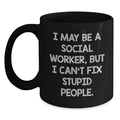 Funny Social Worker Gifts from Friends to Coworkers - Black Coffee Mug, Birthday Unique Gifts for Social Worker - The Buy Boom