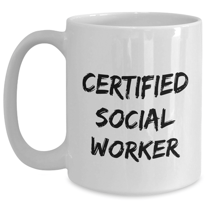 Funny Social Worker Gifts from Friends - White Coffee Mug for Certified Social Worker Dad on Father's Day - The Buy Boom