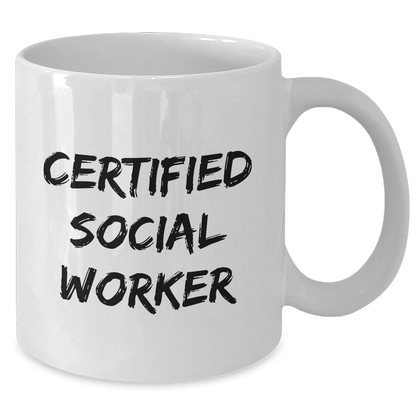 Funny Social Worker Gifts from Friends - White Coffee Mug for Certified Social Worker Dad on Father's Day - The Buy Boom