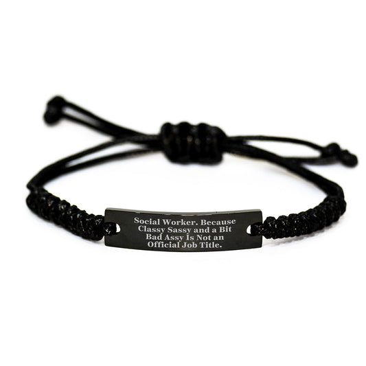 Funny Social Worker Rope Bracelet Gifts from Men to Women Coworkers Friends Family - Unique Christmas Unique Gifts - The Buy Boom