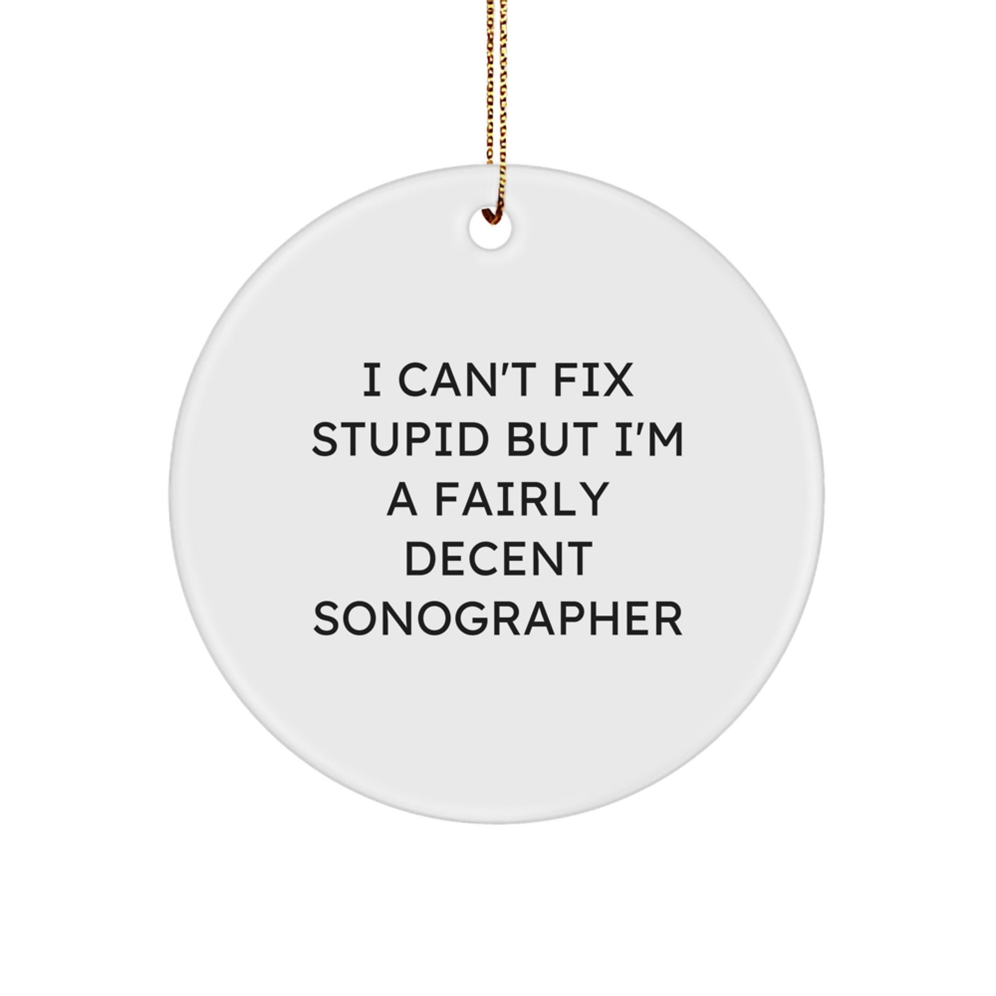 Funny Sonographer Gifts, Christmas Unique Circle Ornament, I'm A Fairly Decent Sonographer, Gifts from Friends, Gifts for Sonographer - The Buy Boom