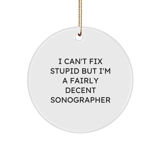 Funny Sonographer Gifts, Christmas Unique Circle Ornament, I'm A Fairly Decent Sonographer, Gifts from Friends, Gifts for Sonographer - The Buy Boom