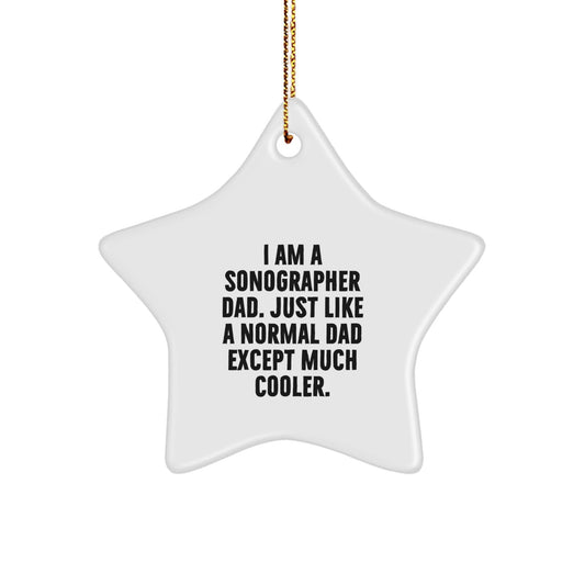 Funny Sonographer Gifts for Him from Dad - White Star Ornament, Inspirational Quote, Christmas Unique Gifts - The Buy Boom