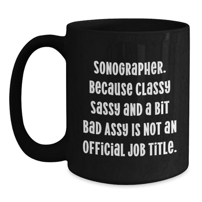 Funny Sonographer Gifts for Him or Her, Black Coffee Mug, Christmas Unique Presents from Friends or Family - The Buy Boom