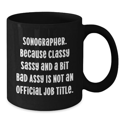 Funny Sonographer Gifts for Him or Her, Black Coffee Mug, Christmas Unique Presents from Friends or Family - The Buy Boom