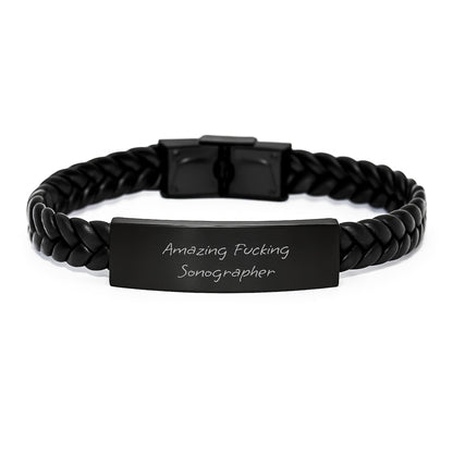 Funny Sonographer Gifts from Friends - Amazing Interlaced Leather Bracelet for Birthday Sonographer - The Buy Boom