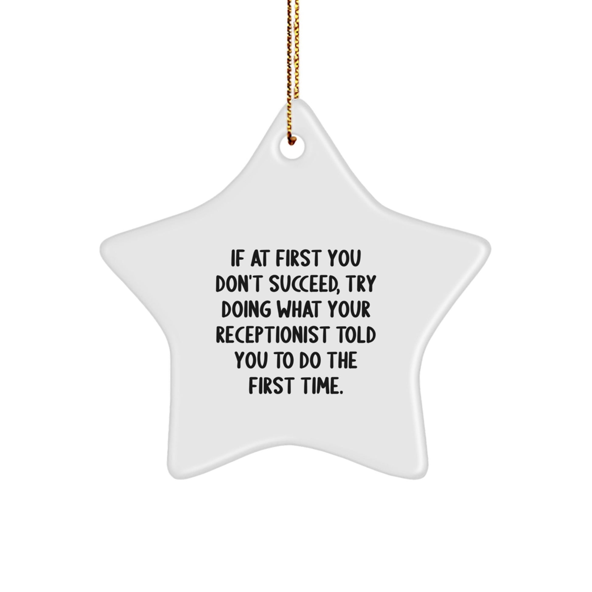 Funny Star Ornament Gifts from Coworkers to Receptionist, 'If At First You Don't Succeed, Try Doing What Your Receptionist Told You To Do The First Time.', Christmas Unique Gifts - The Buy Boom