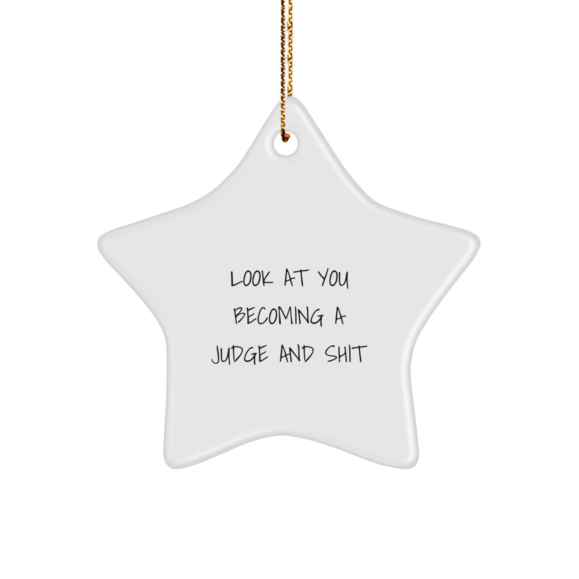 Funny Star Ornament Gifts from Friends to Judge, A Unique Christmas Decoration, Look At You Becoming A Judge And Shit Judge Star Ornament - The Buy Boom