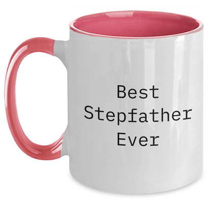 Funny Stepfather Gifts for Men - Best Stepfather Ever Quote Two Tone Coffee Mug, Graduation Unique Gifts from Family - 11oz Ceramic Mug - The Buy Boom