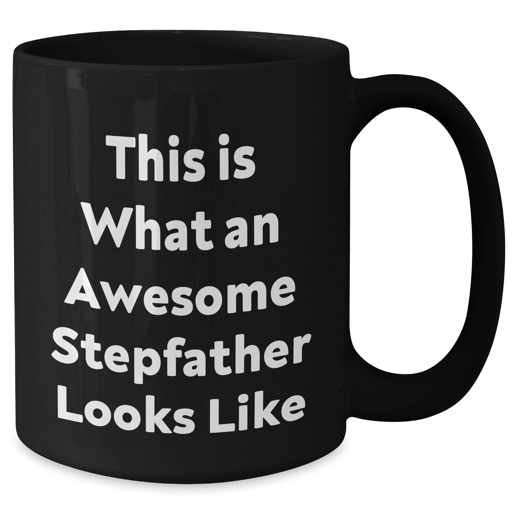 Funny Stepfather Gifts from Family - Stepfather Black Coffee Mug - Father's Day Unique Gifts for Him - The Buy Boom