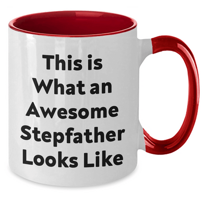 Funny Stepfather Gifts from Men for Awesome Stepdads - This Is What An Awesome Stepfather Looks Like Two Tone Coffee Mug - The Buy Boom