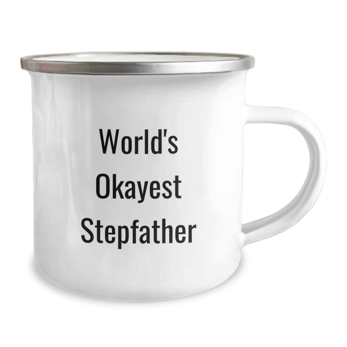 Funny Stepfather Gifts, World's Okayest Stepfather Camping Mug, Birthday Unique Gifts from Family to Men - The Buy Boom