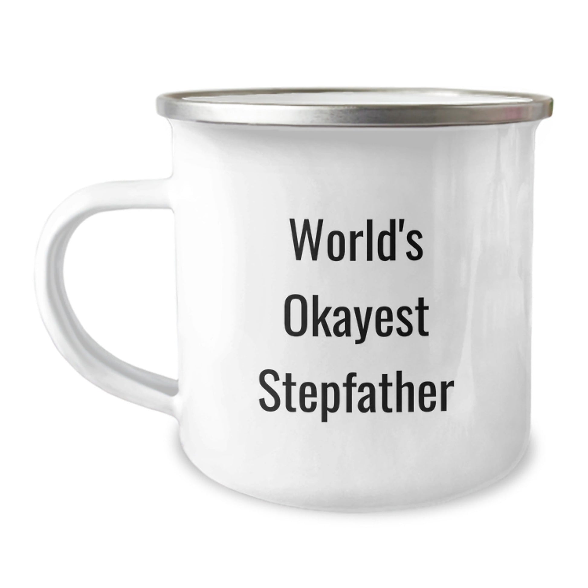 Funny Stepfather Gifts, World's Okayest Stepfather Camping Mug, Birthday Unique Gifts from Family to Men - The Buy Boom