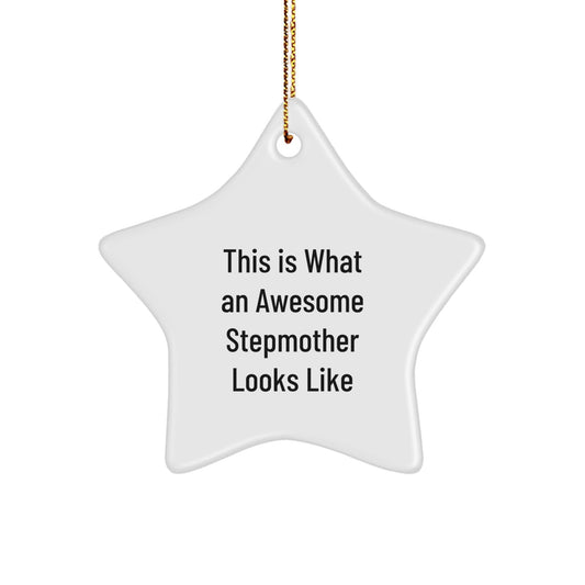 Funny Stepmother Gifts, 'This Is What An Awesome Stepmother Looks Like' Star Ornament, Gifts for Stepmothers from Family, Unique Christmas Unique Gifts - The Buy Boom