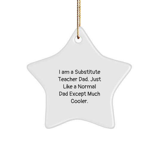 Funny Substitute Teacher Dad Gifts - Star Ornament for Christmas Unique Present - The Buy Boom