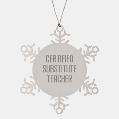 Funny Substitute Teacher Gifts from Friends for Christmas Snowflake Ornament - The Buy Boom
