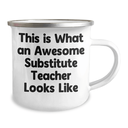 Funny Substitute Teacher Gifts, 'This Is What An Awesome Substitute Teacher Looks Like' Camping Mug for Men, by Friends, for Father's Day - The Buy Boom