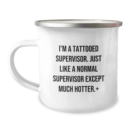 Funny Supervisor Camping Mug Gifts from Friends for Men - Christmas Unique Supervisor Mugs for Supervisor Enthusiasts, Hot Tattooed Supervisor Gifts - The Buy Boom