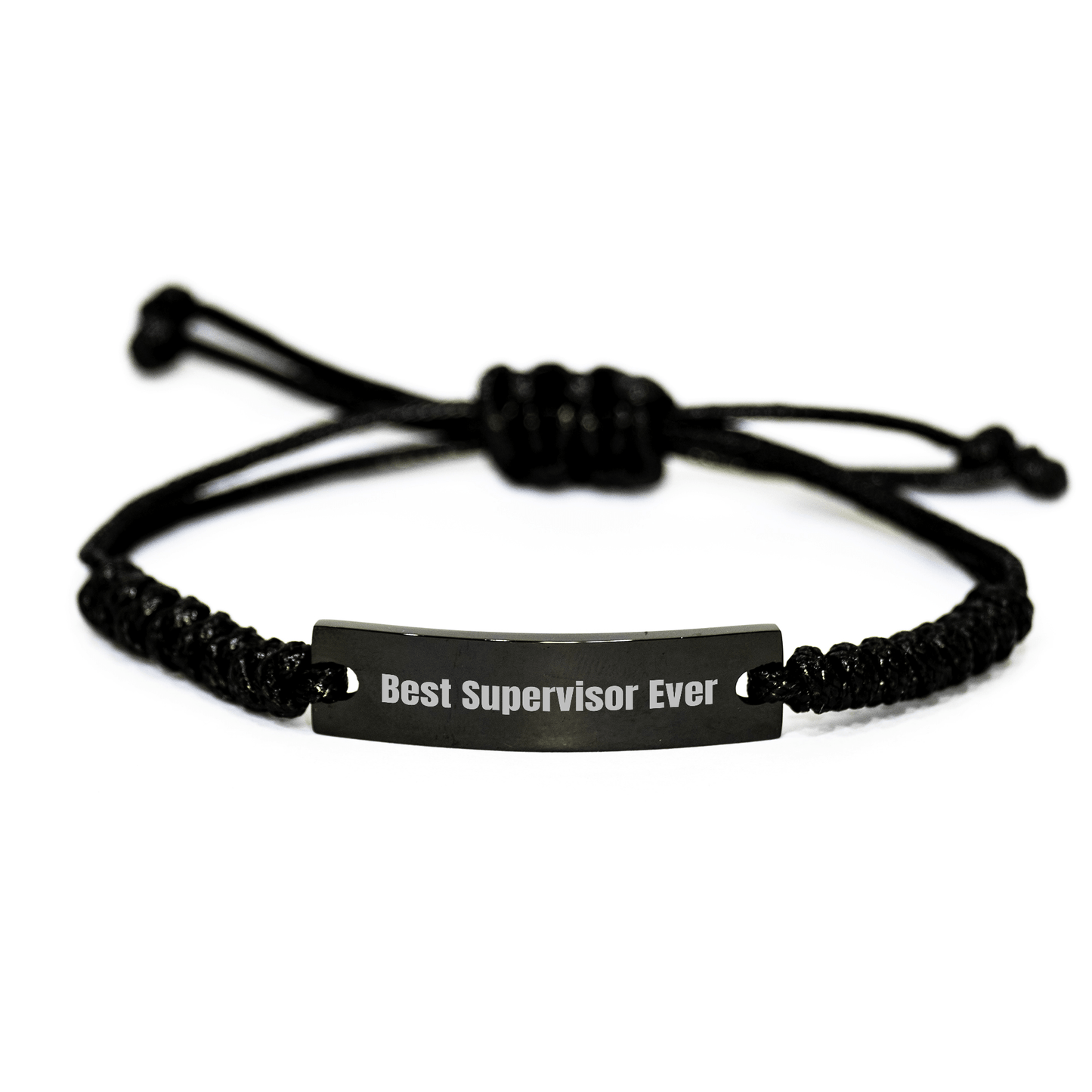 Funny Supervisor Gifts Best Supervisor Ever Adjustable Rope Bracelet for Men, Gifts from Men to Best Supervisor on Father's Day, Unique Gifts for Supervisor - The Buy Boom