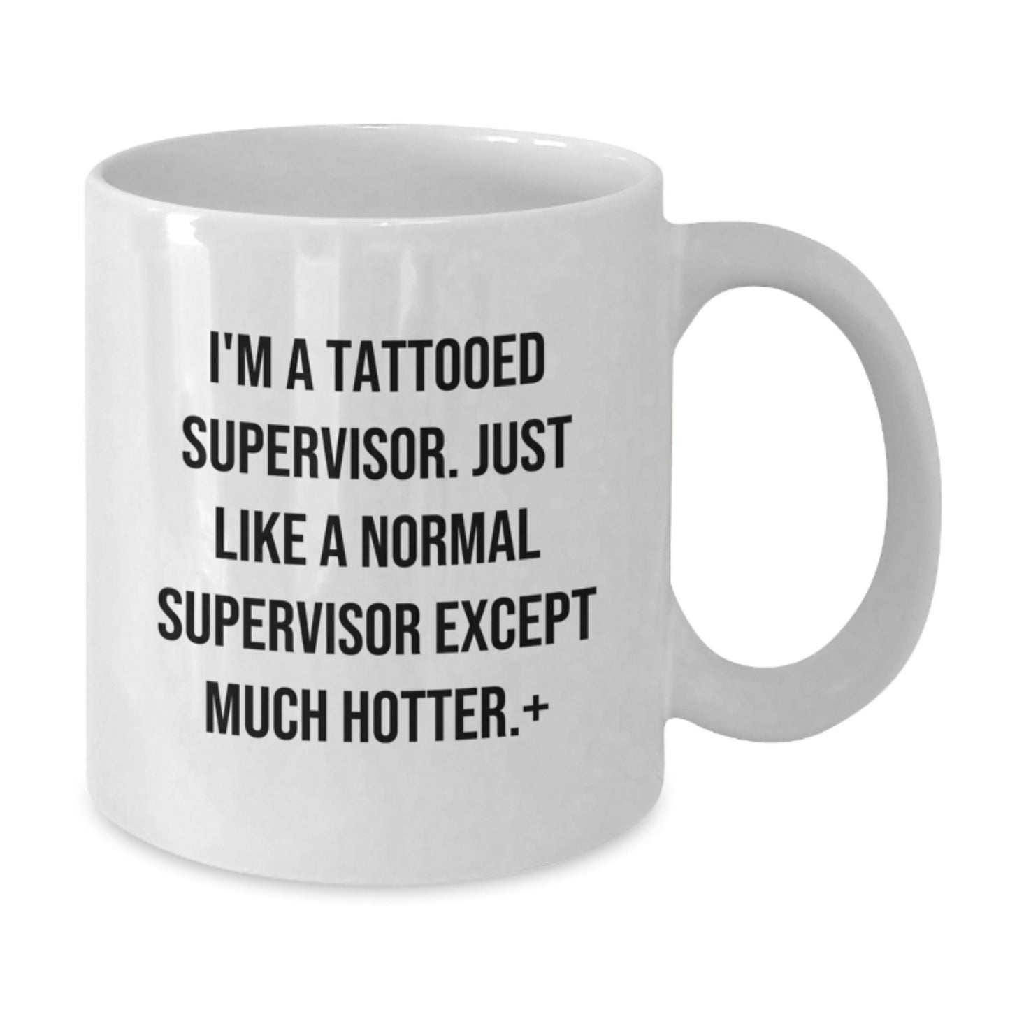 Funny Supervisor Gifts for Men, Unique White Coffee Mug, Christmas Unique Presents from Friends to Supervisor, 'I'm A Tattooed Supervisor' Quote - The Buy Boom