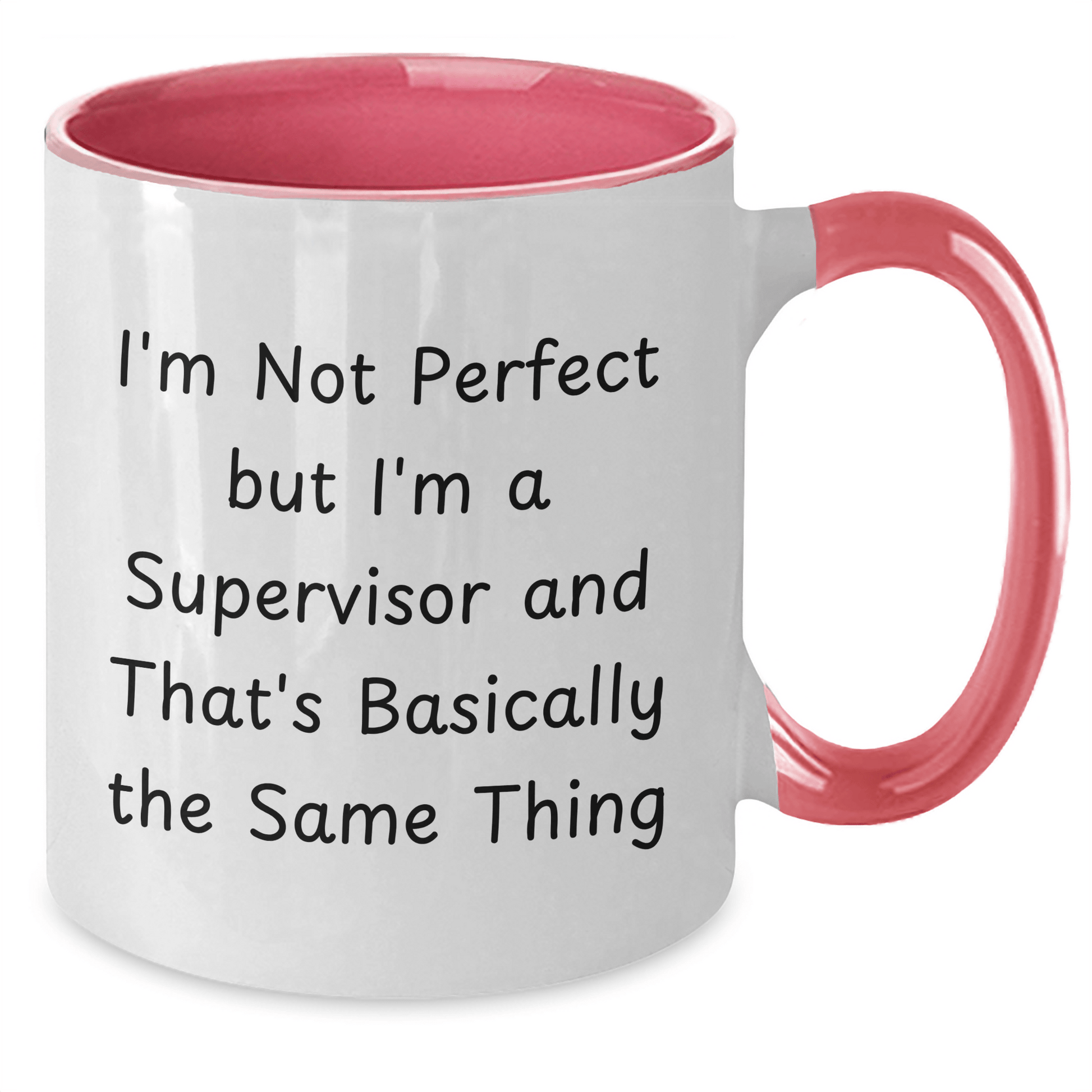 Funny Supervisor Gifts from Men to Supervisor, Two Tone Coffee Mug with Quote 'I'm Not Perfect But I'm A Supervisor And That's Basically The Same Thing' for Father's Day - The Buy Boom