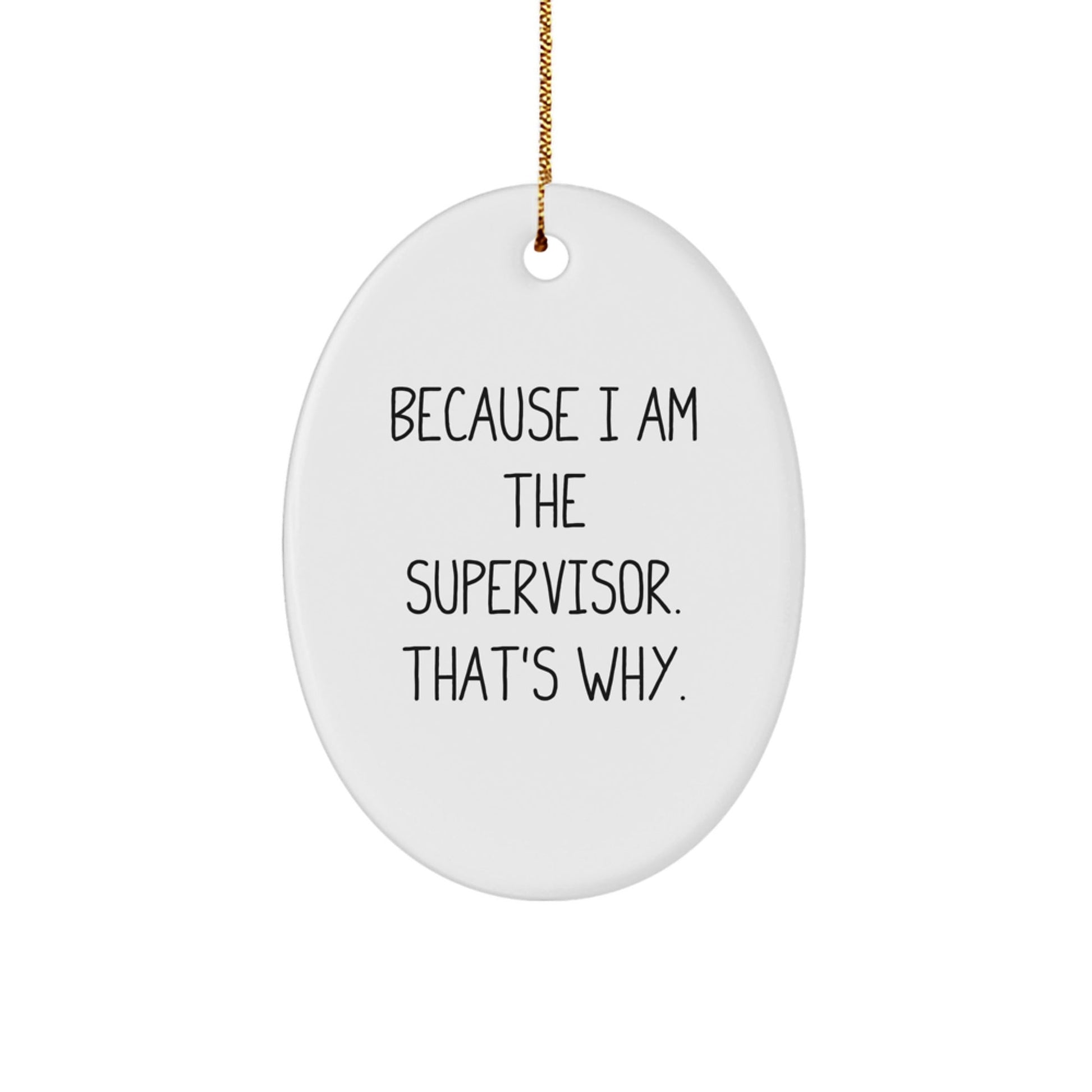 Funny Supervisor Oval Ornament Gifts from Family for Christmas Decorations Because 'I Am The Supervisor, That's Why!' - The Buy Boom