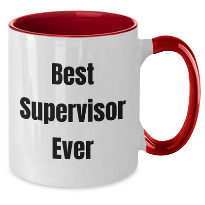 Funny Supervisor Quote Two Tone Coffee Mugs, Gifts for Best Supervisor Ever, Men, Coworkers, Family, Father's Day Unique Gifts from Friends - The Buy Boom