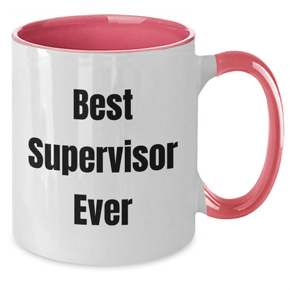 Funny Supervisor Quote Two Tone Coffee Mugs, Gifts for Best Supervisor Ever, Men, Coworkers, Family, Father's Day Unique Gifts from Friends - The Buy Boom