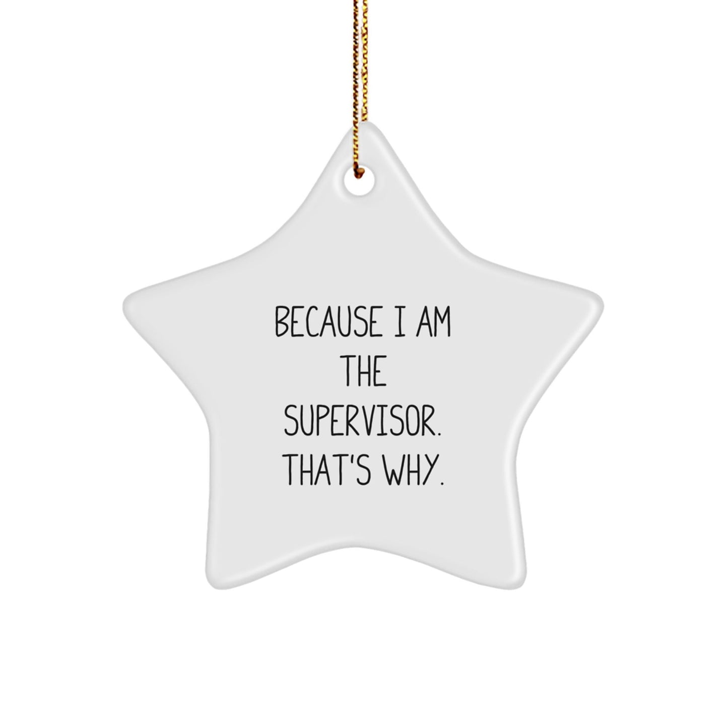 Funny Supervisor Star Ornament Gifts from Men to Boss - Because I Am The Supervisor. That's Why. Christmas Unique Gifts for Supervisor - The Buy Boom