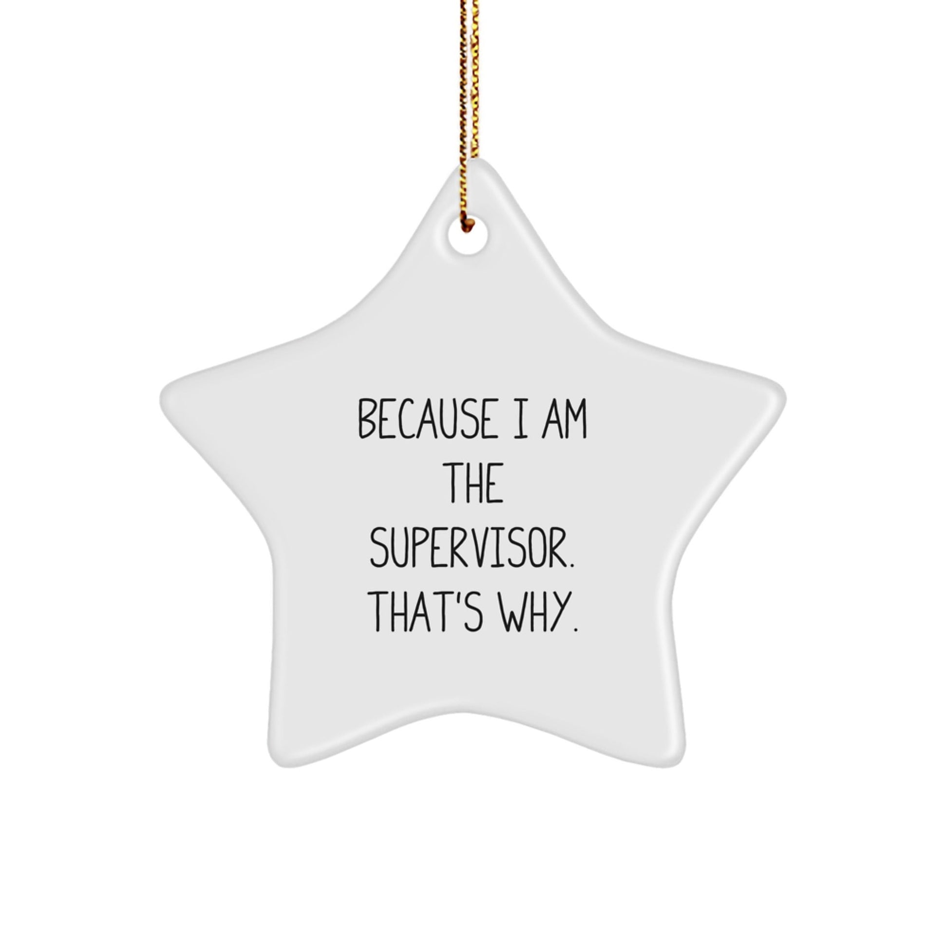Funny Supervisor Star Ornament Gifts from Men to Boss - Because I Am The Supervisor. That's Why. Christmas Unique Gifts for Supervisor - The Buy Boom