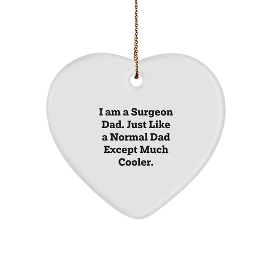Funny Surgeon Gifts for Men Dad Christmas Heart Ornament - Gifts from Family to Surgeon - The Buy Boom